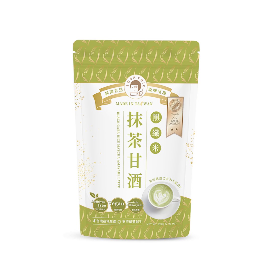 BOBA CHiC Black GABA Rice Matcha Amazake Latte Powder