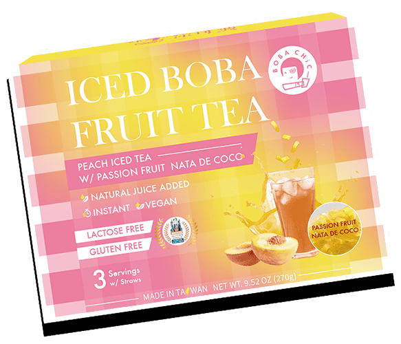 BOBA CHiC Peach Iced Tea with Passion Fruit Nata De Coco Drink Kits