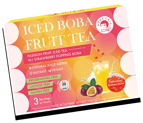 BOBA CHiC - Passion Fruit Boba Tea Kit with Strawberry Popping Pearls