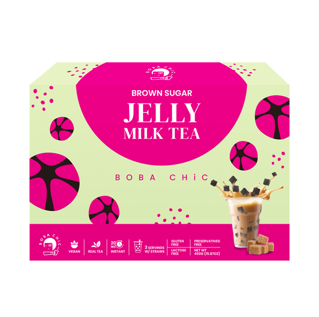 Brown Sugar Grass Jelly Milk Tea