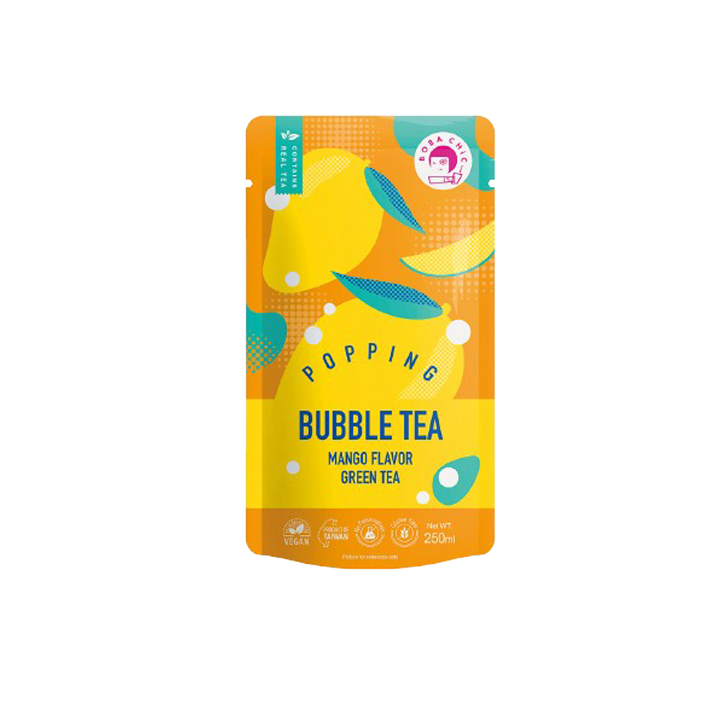 Popping Boba Tea- Mango Green Tea Flavor