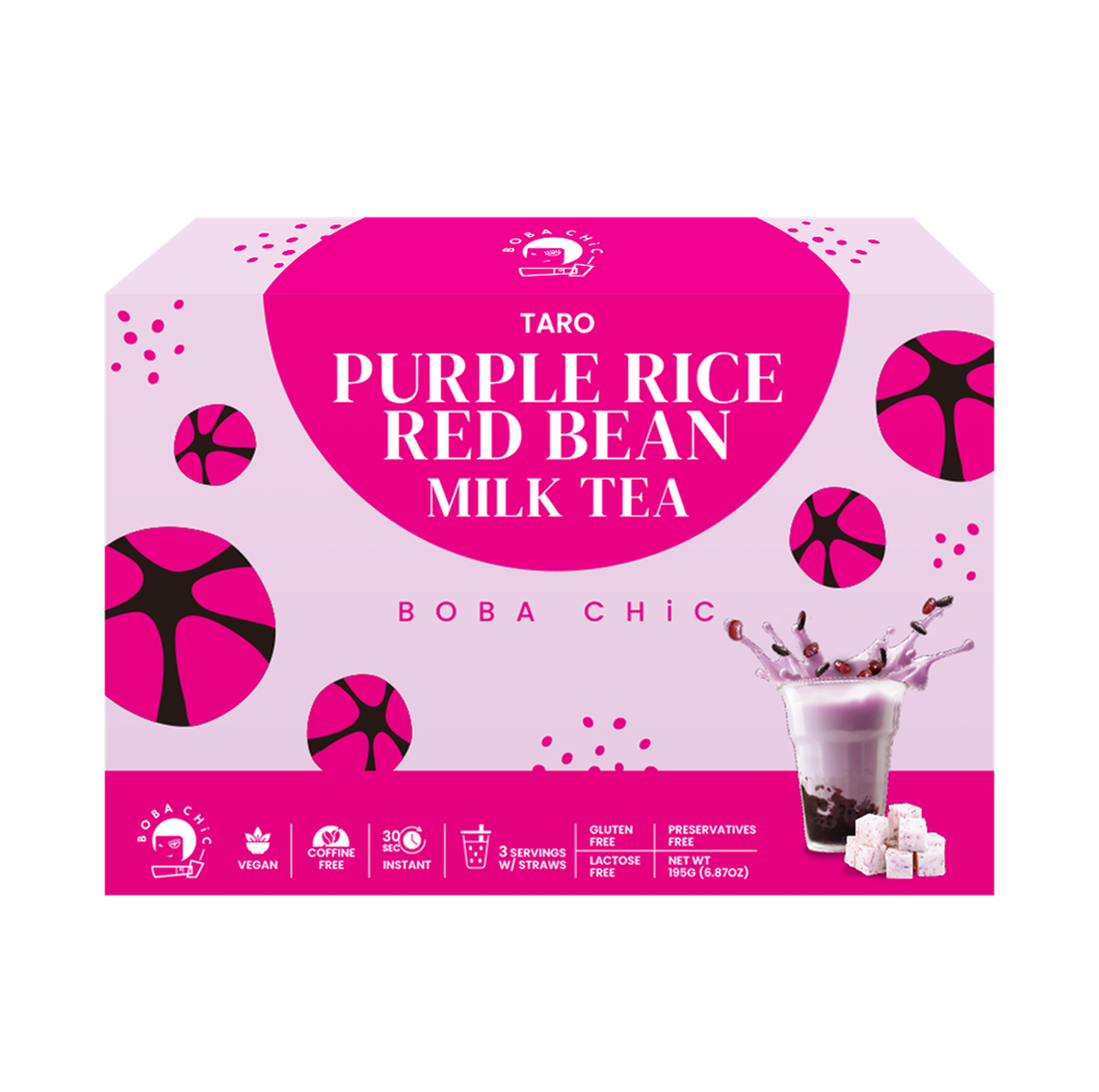 Purple Rice Red Bean Taro Milk Tea