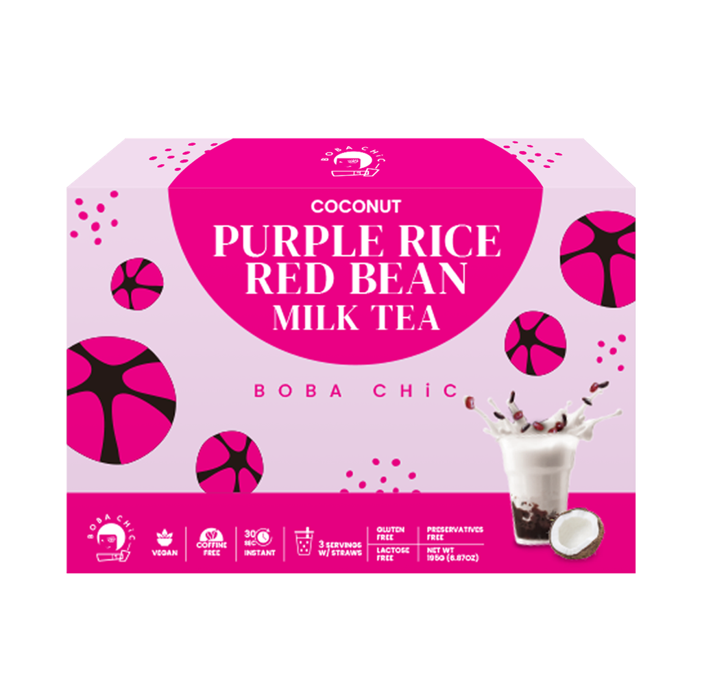 Purple Rice Red Bean Coconut Milk Tea