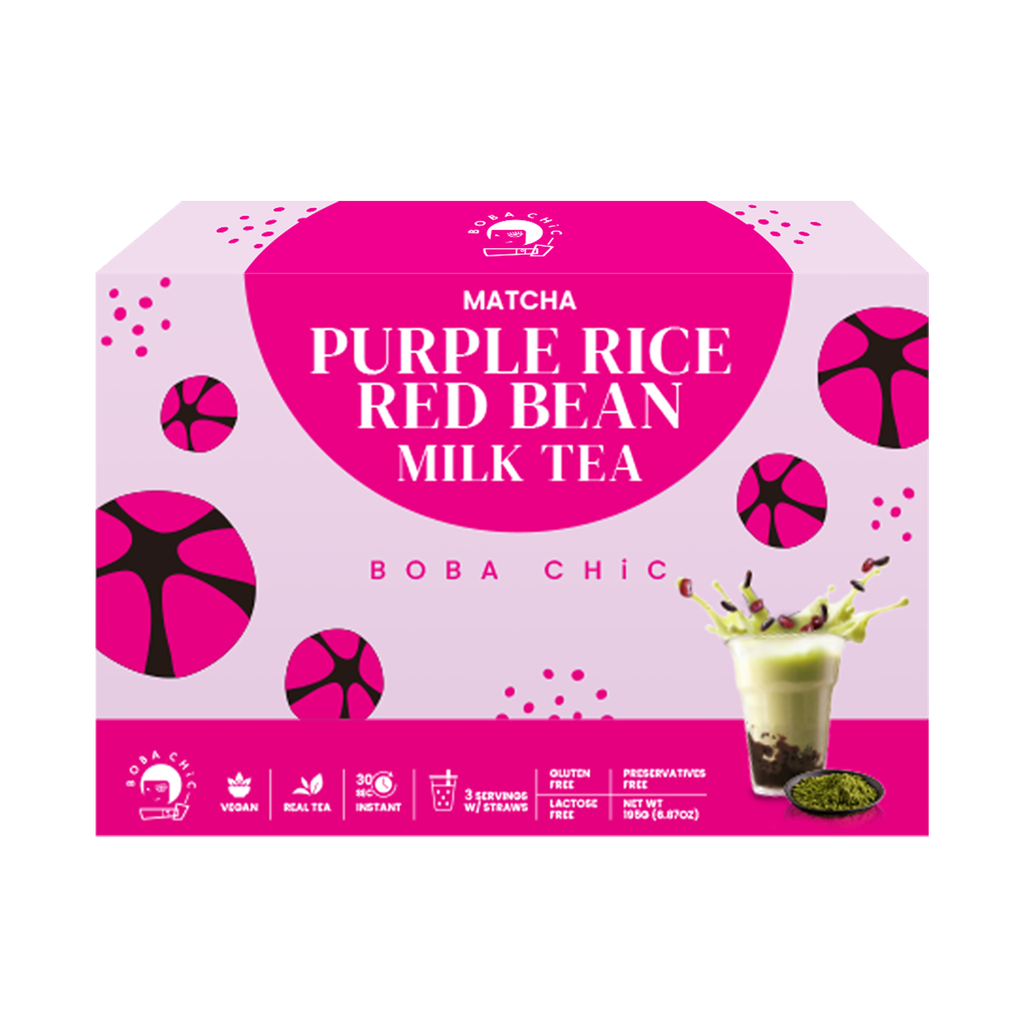 紫米紅豆抹茶奶