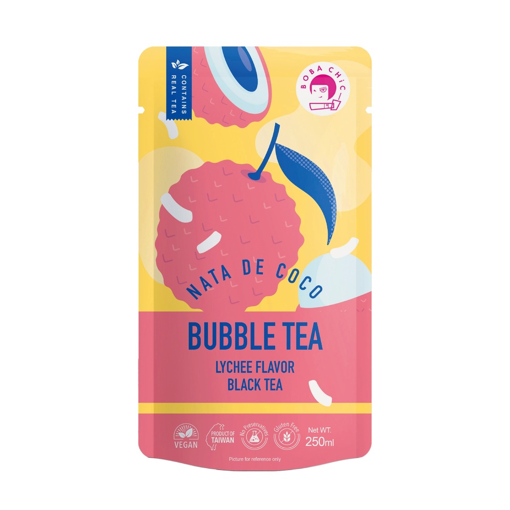 Nata de Coco Bubble Tea-Lychee Rose Black Tea Flavor