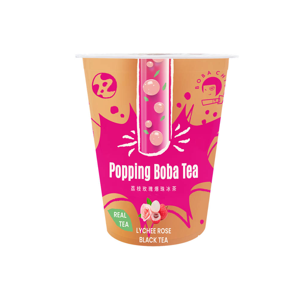 Lychee Rose Popping Boba Tea